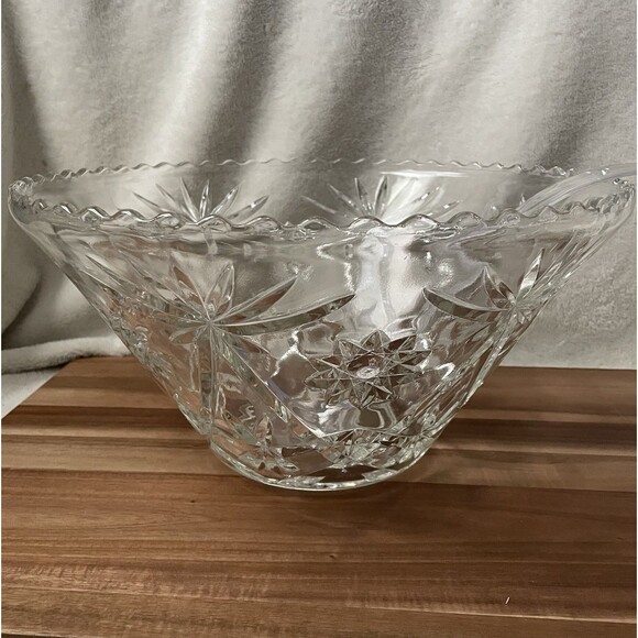 Vintage Mid Century Modern Glass Punch Bowl, (12) glass mugs & Ladle - Picture 3 of 5